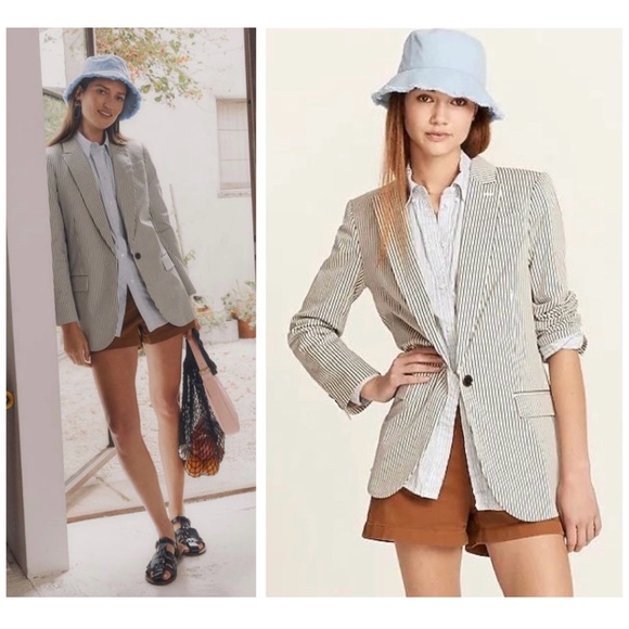 J. Crew Willa Classic Blazer in Stripe - Picture 1 of 11